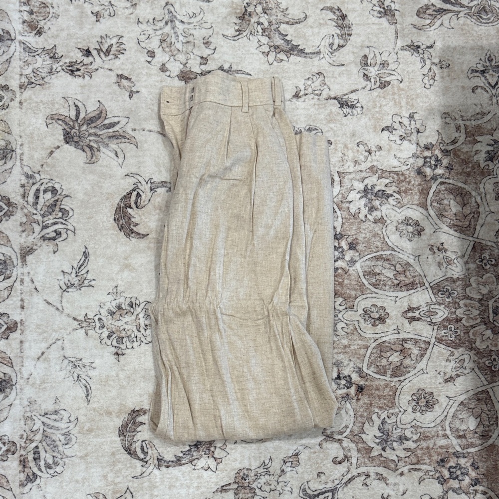 Abercrombie & Fitch Light Tan Linen Trousers